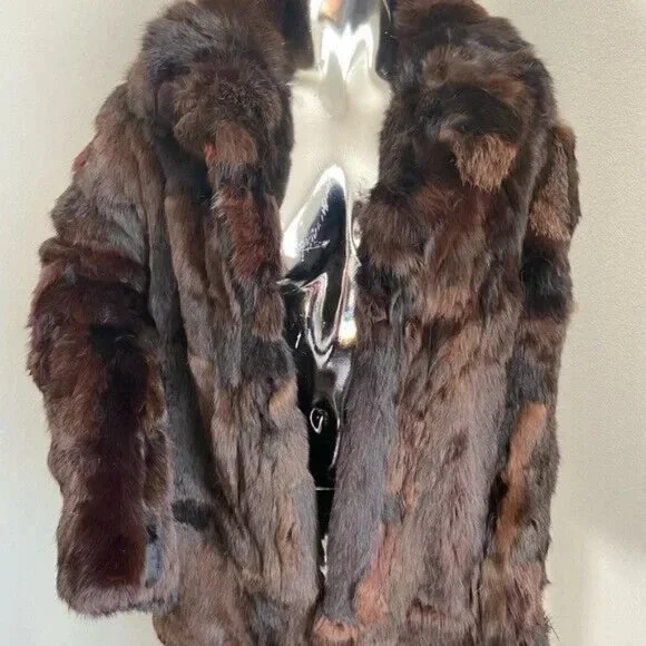 SOLD- Bunny Hug Vintage Rabbit Fur Coat - Picture 2 of 6